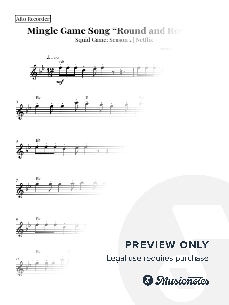 Mingle Game Song | ALTO RECORDER SOLO