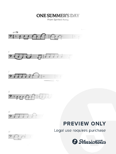 Joe Hisaishi • One Summer's Day from Spirited away | bassoon sheet music