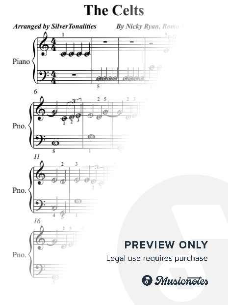 The Celts Easy Piano
