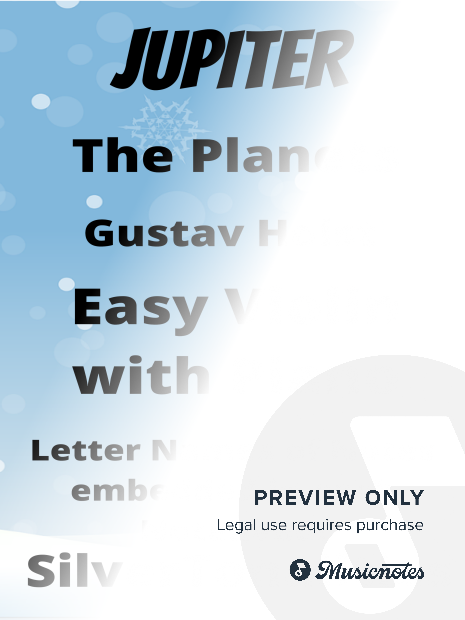Jupiter the Planets  Easy Violin Sheet Music with Piano
