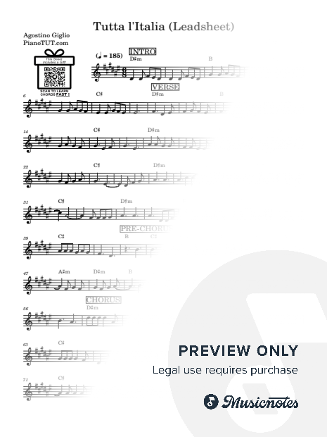 Tutta L'Italia - Gabry Ponte (Leadsheet)