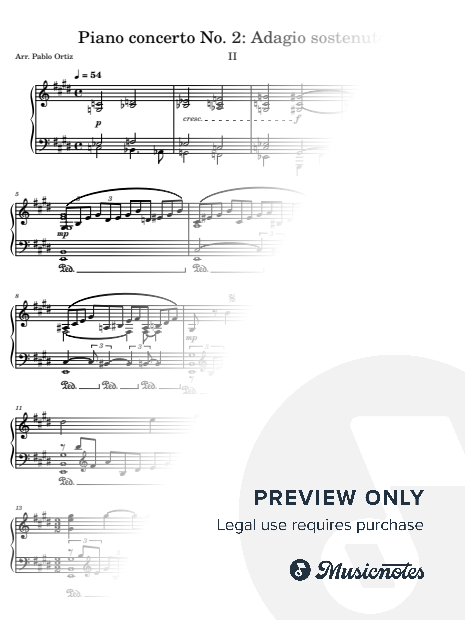 Rachmaninov Piano concerto 2: second movement for piano solo