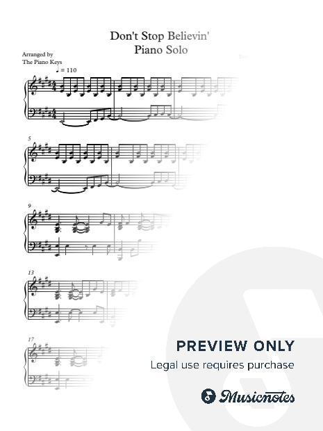 Don't Stop Believin' Piano Solo