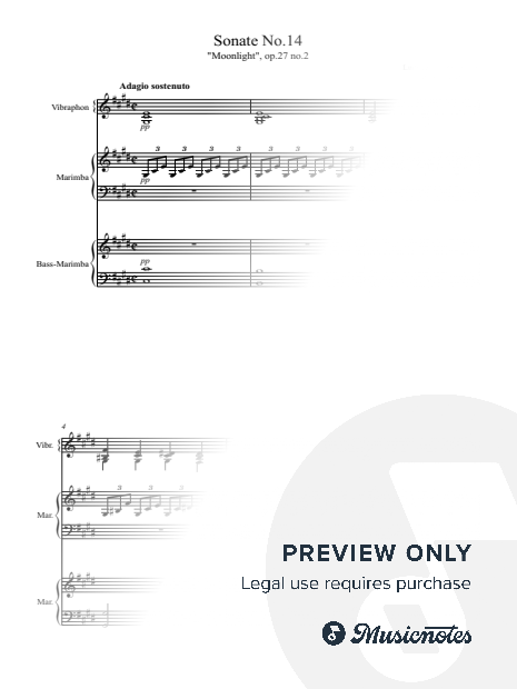 Ludwig van Beethoven - Moonlight Sonata op.27 no.2 for Mallet Trio