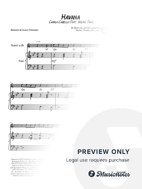 Havana | EASY TRUMPET & PIANO