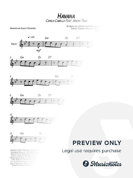 Havana | EASY VIOLIN SOLO