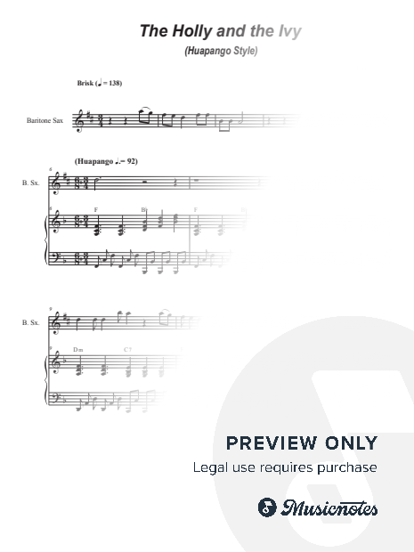 The Holly and the Ivy (Huapango Style) (Baritone Saxophone and Piano)