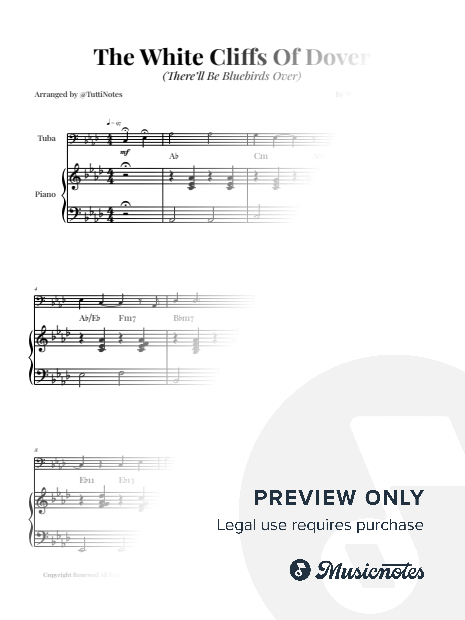 (There'll Be Bluebirds Over) The White Cliffs of Dover | TUBA & PIANO