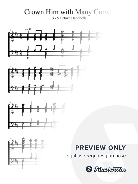 Crown Him with Many Crowns (Handbells 3 - 5 Octaves)