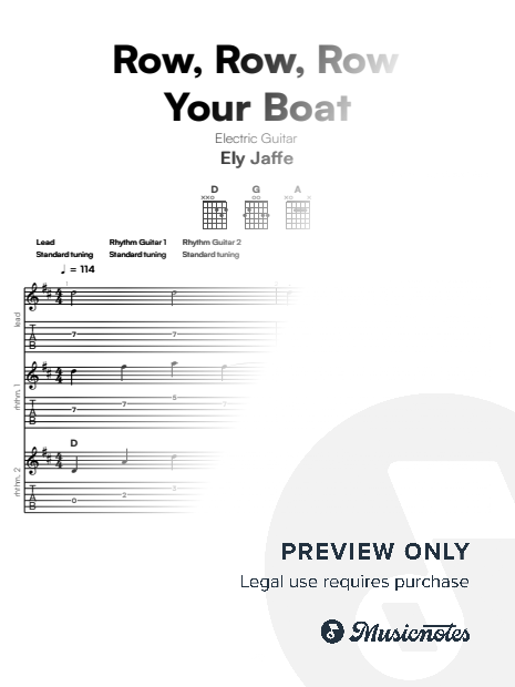 Row, Row, Row Your Boat – Electric Guitar
