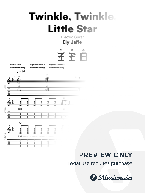 Twinkle, Twinkle, Little Star – Electric Guitar