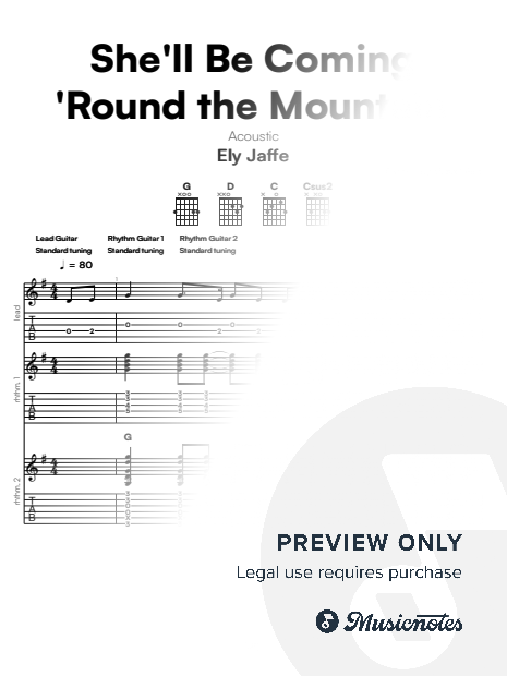 She'll Be Coming 'Round the Mountain – Acoustic Guitar