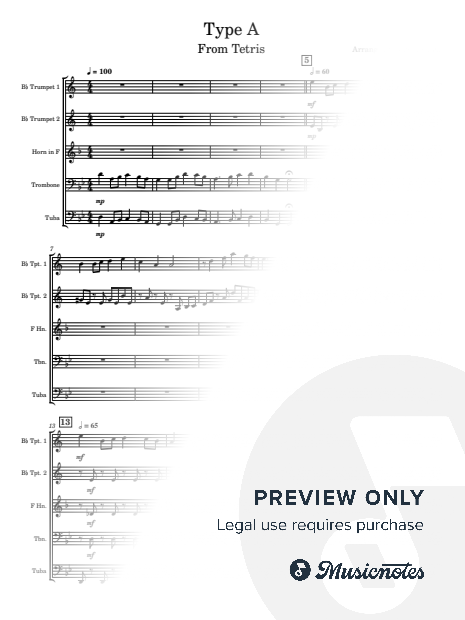 Tetris Theme for Brass Quintet