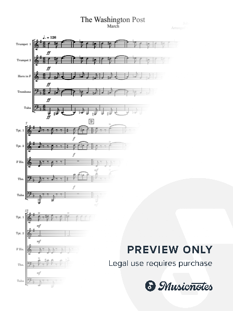 The Washington Post March for Brass Quintet