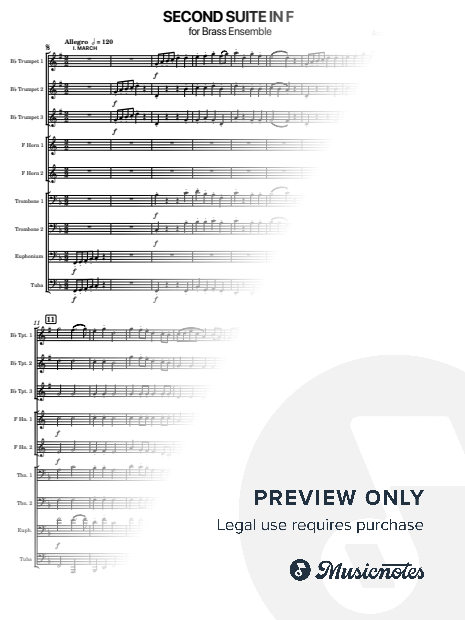 Second Suite in F for Brass Ensemble