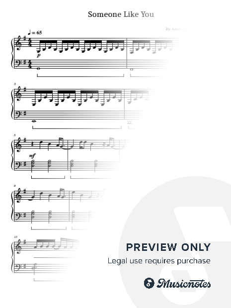 Someone Like You, Adele, for Easy Piano