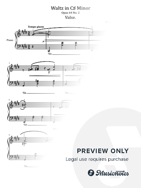 Chopin, Waltz in C-sharp Minor, Opus 64 No. 2, Original With Fingering, Waltz No.7