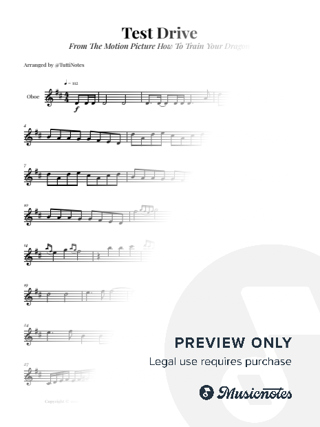 Test Drive - From How to Train Your Dragon | OBOE SOLO