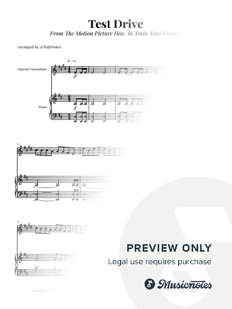 Test Drive - From How to Train Your Dragon | SOPRANO SAX & PIANO