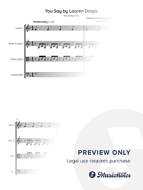You Say - Flexible String Trio Arrangement