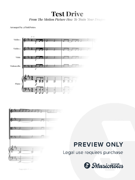 Test Drive - From How to Train Your Dragon | PIANO QUINTET (STRING QUARTET & PIANO)