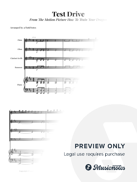 Test Drive - From How to Train Your Dragon | WOODWIND QUARTET & PIANO