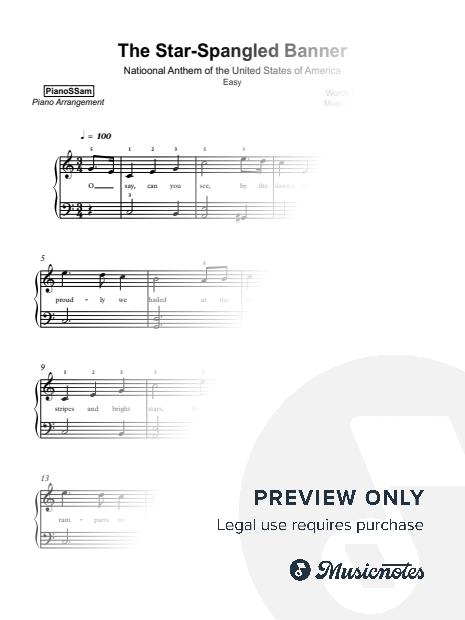The Star Spangled Banner [easy]