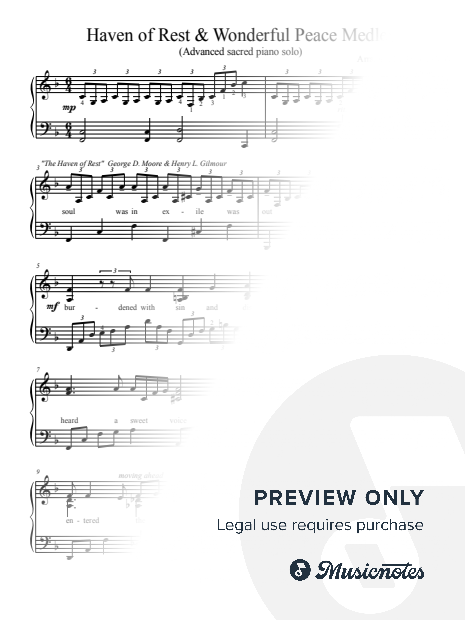 Haven of Rest and Wonderful Peace Medley (advanced piano solo)