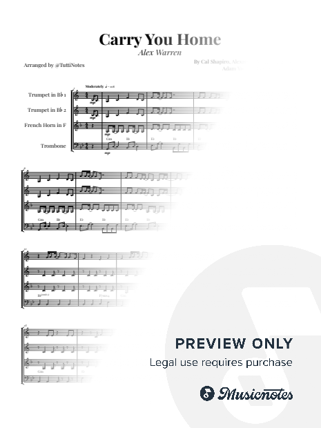 Carry You Home by Alex Warren | BRASS QUARTET