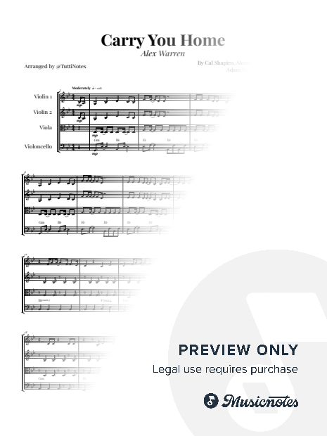 Carry You Home by Alex Warren | STRING QUARTET