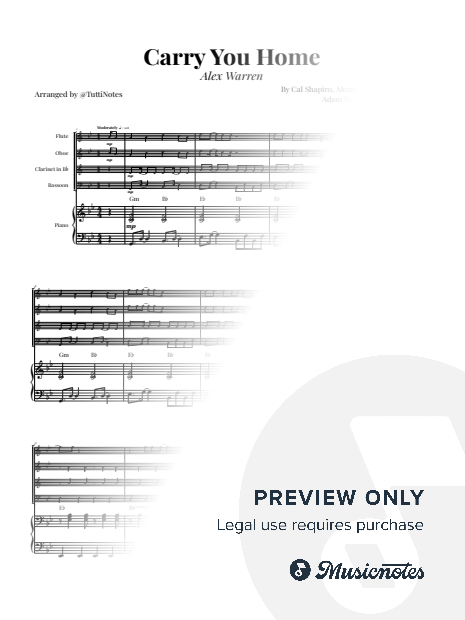 Carry You Home by Alex Warren | WOODWIND QUARTET & PIANO