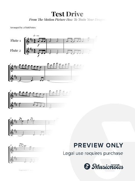 Test Drive - From How to Train Your Dragon | FLUTE DUET