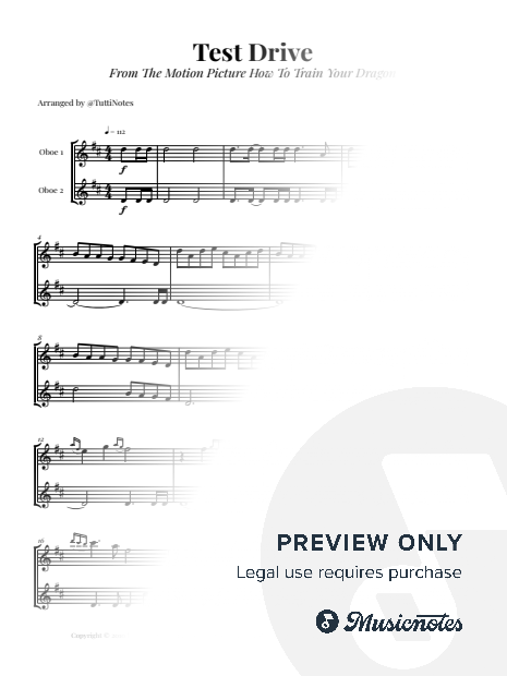 Test Drive - From How to Train Your Dragon | OBOE DUET