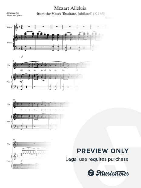 Mozart's Alleluia, 'Exultate, Jubilate!' in F Major, K.165/158a, for Voice and Piano