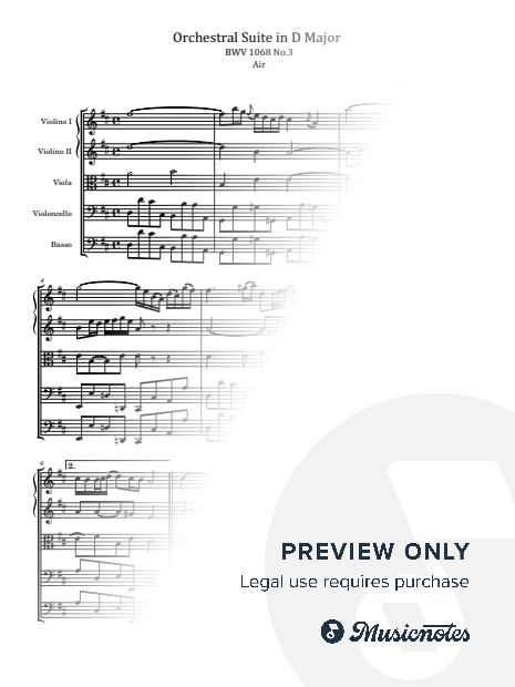 J.S.Bach, Air Orchestral Suite in D Major, BWV 1068 No,3 Original