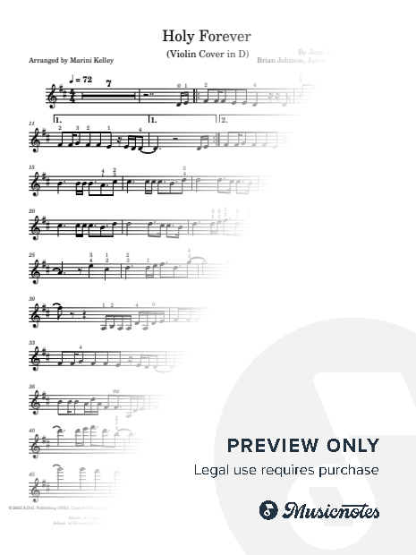 Holy Forever (Advanced Violin Cover in D major)