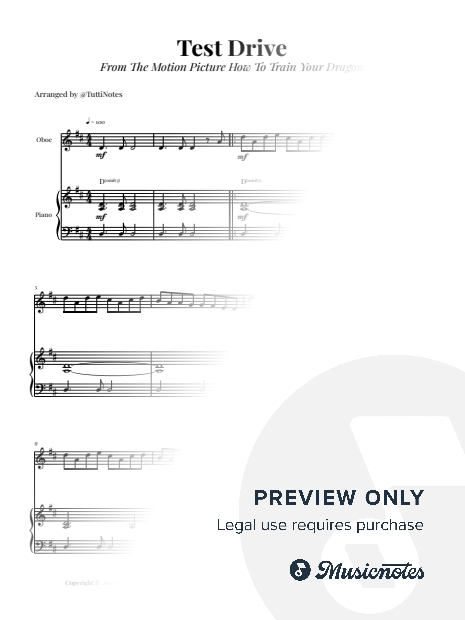 Test Drive - From How to Train Your Dragon | OBOE & PIANO (SIMPLIFIED)