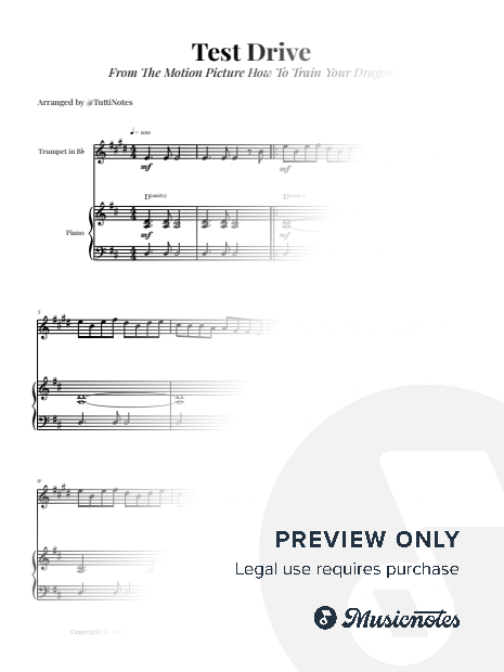 Test Drive - From How to Train Your Dragon | TRUMPET & PIANO (SIMPLIFIED)