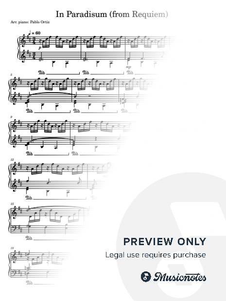 In Paradisum by Faure for solo piano