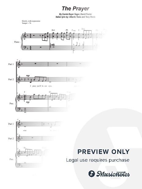The Prayer (2-part choir)