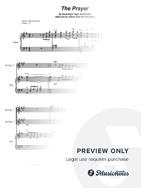 The Prayer (Duet for Bb-Trumpet)