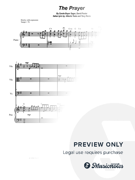 The Prayer (String Trio and Piano)