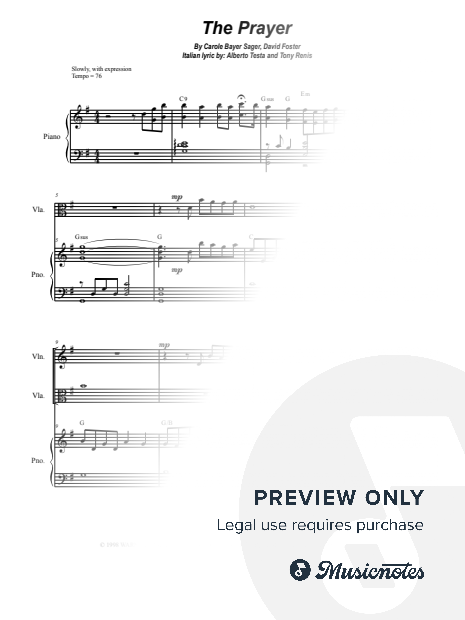 The Prayer (Duet for Violin and Viola)