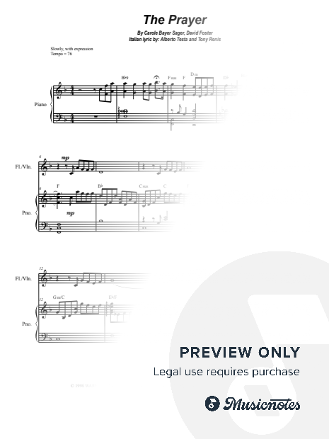 The Prayer (Flute or Violin solo with Piano)