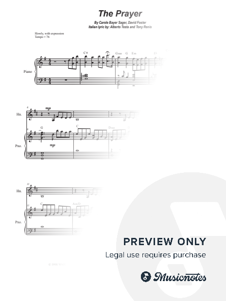The Prayer (French Horn solo and Piano)