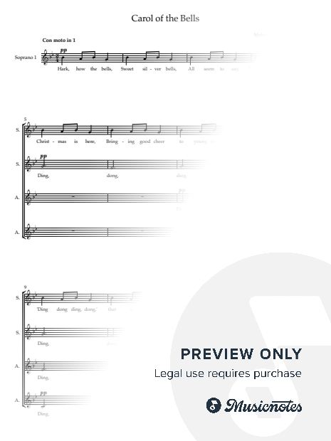Carol of the Bells (Leontovych arr Mark Keane) SSAA