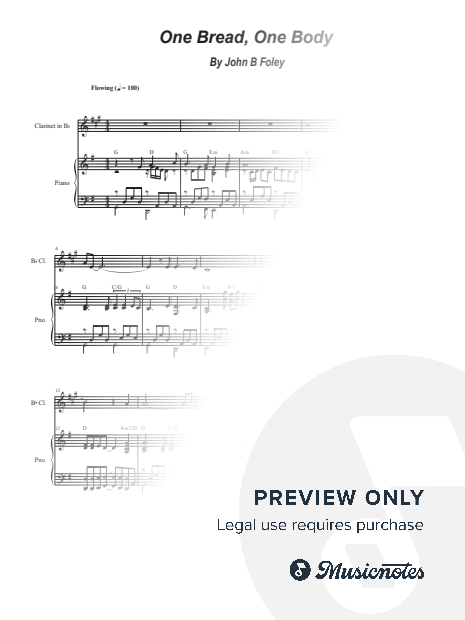 One Bread, One Body (Bb-Clarinet solo and Piano)