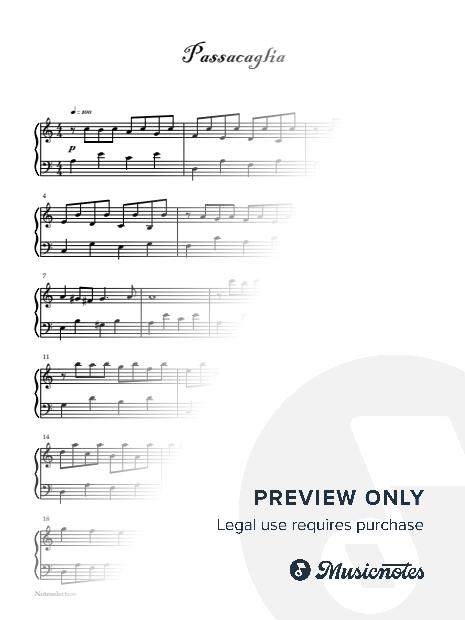 Passacaglia – Easy Piano Arrangement