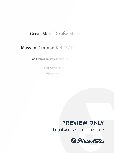 Mozart, Mass in C minor, K.427/417a I. Kyrie, Original For 4 voices, mixed chorus(SATB), Orchestra