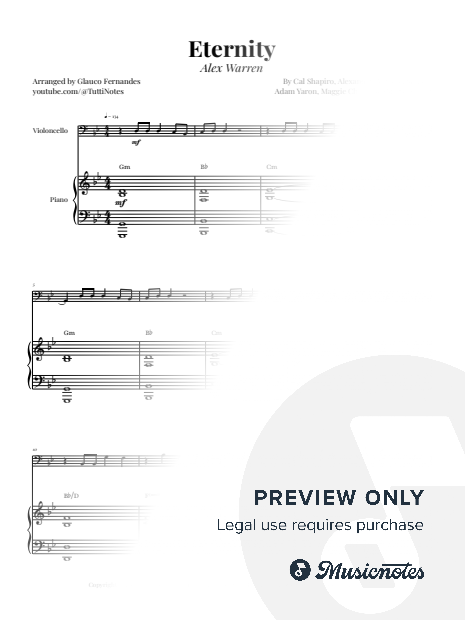 Eternity by Alex Warren | CELLO & PIANO (with Chords)
